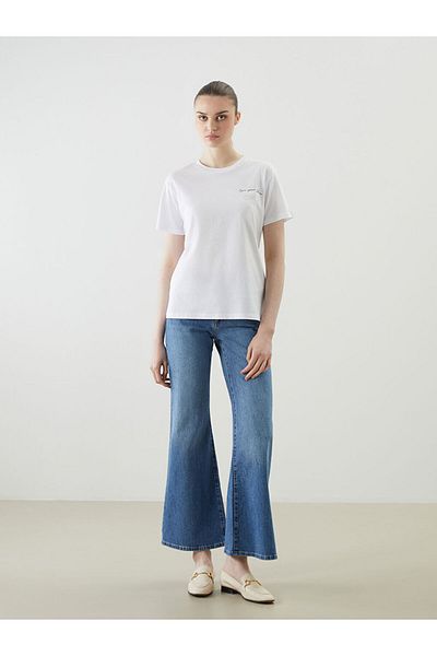 LC Waikiki Lcw Vision White Crew Neck Stone Women's T-Shirt