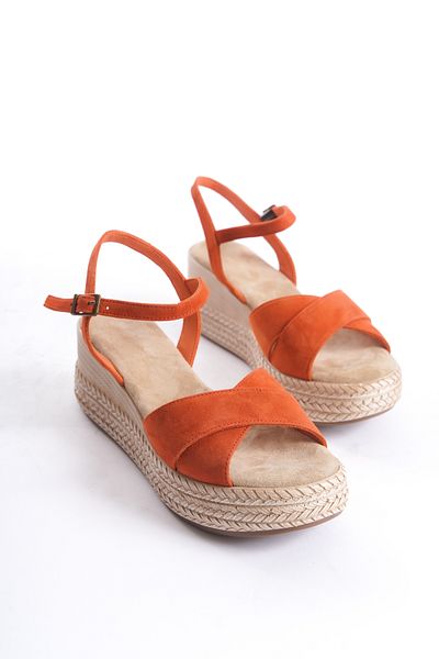 Elile Shoes Genuine Leather Soft Sole Wedge Heel Sandals