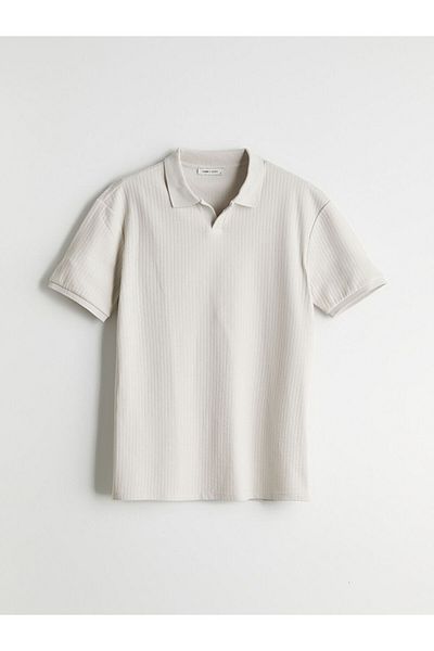 LC Waikiki Ανδρικό μπλουζάκι LCW Vision Beige Polo Neck