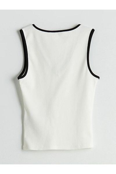 LC Waikiki Lcw Vision Ecru V-Neck Women's Tank Top