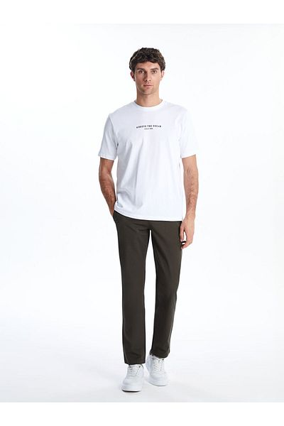 LC Waikiki White Crew Neck Printed Men's T-Shirt