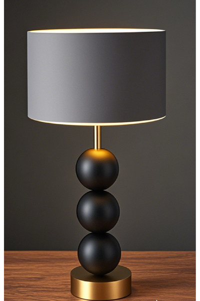 571 Store CASA MASA ABAJURU METAL GÖVDE KUMAŞ BAŞLIK DEKORATİF LAMBA