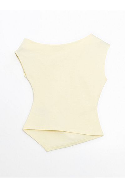 LC Waikiki Lcw Vision Yellow Boat Neck Women's Blouse