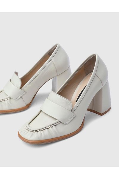 İLVİ Marlies Genuine Leather Women's Beige Heeled Shoes
