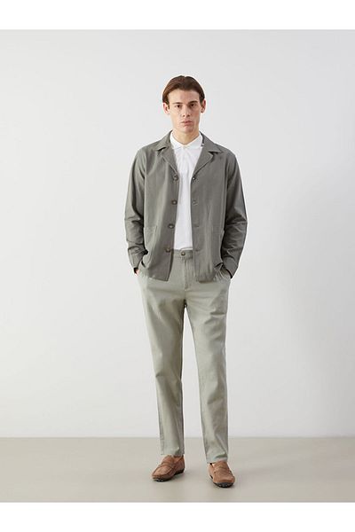 LC Waikiki Southblue Standard Fit Linen Look Men's Blazer Jacket