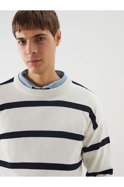 LC Waikiki Xside Crew Neck Striped Men's Knitwear Sweater