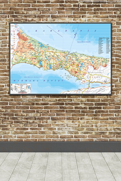 poster marketi İstanbul Fiziki Haritası – Yapışkanlı, Yüksek Kalite Duvar Har...