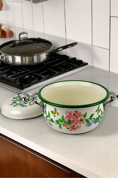 İnci Emaye No. 22 Enamel Pot, Serving, Food Camping, Picnic, Dowry