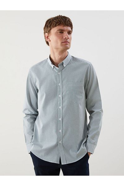 LC Waikiki Regular Fit Long Sleeve Striped Poplin Men's Shirt