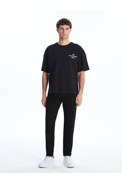LC Waikiki New Season Crew Neck εμπριμέ χτενισμένο βαμβακερό ανδρικό Tisort - S5II91Z8