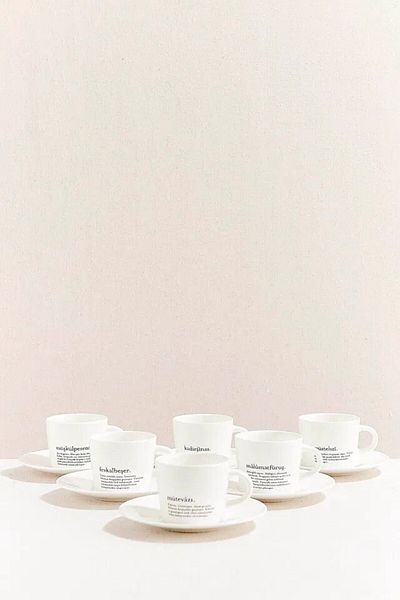 Paşabahçe Porcelain Turkish Coffee Cup Set 6 Piece Set 12 Pieces 90 Cc