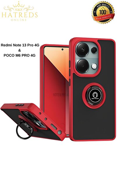 Hatreds Xiaomi Redmi Note 13 Pro 4G Kılıf Yüzüklü Mat Tasarımlı Kamera Koruma...
