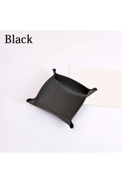 Choice S 20x20cm black Nordic Style Leather Storage Tray Desktop Organizer For Key Jewelry Cosmetic Storage
