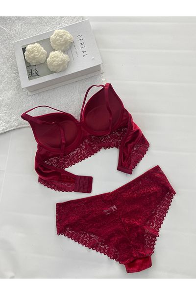 MAVEA String Velvet Bra Set