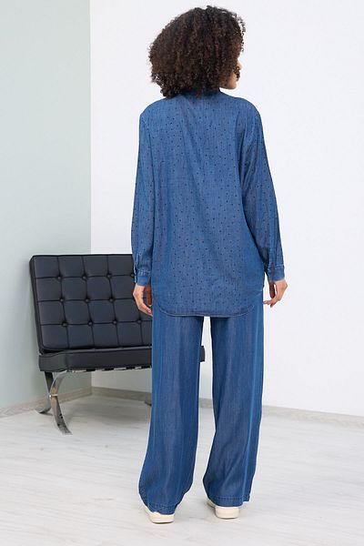 MİA NOURA Cămașă DENIM TANSEL STONE CU Adeziv pentru femei