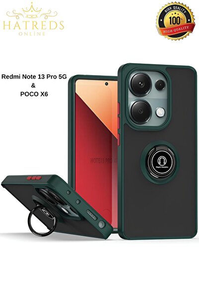 Hatreds Xiaomi Redmi Note 13 Pro 5G Kılıf Yüzüklü Mat Tasarımlı Kamera Koruma...