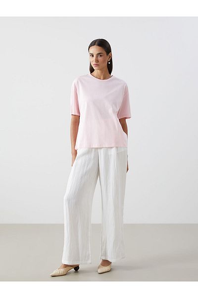 LC Waikiki Tricou de damă oversize cu decolteu rotund de sezon nou - S5KR16Z8
