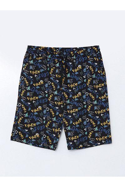 LC Waikiki Black Standard Fit Men's Pajama Bottom Shorts