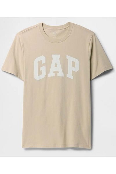 GAP Καθημερινό μαλακό βασικό λογότυπο 856659   Μπλουζάκι Κοντομάνικο T-shirt Ανδρικό T-shirt Μπεζ