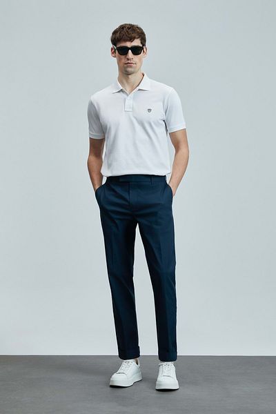 Lufian 111040206 Laon Smart Polo Neck T-shirt Ανδρικό μπλουζάκι λευκό