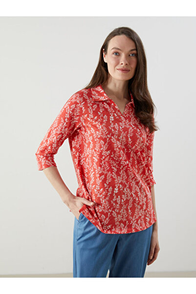 LC Waikiki قميص نسائي بياقة روبا مزين بالزهور من UZG STORE