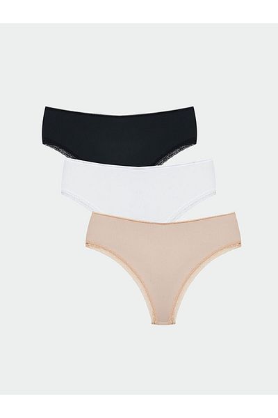 LC Waikiki New Season Lace Detailed Brazilian Panties 3 Pack - S50295Z8