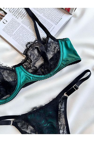 MILANOFOX Set sutien cu sârmă din dantelă cu detaliu din satin