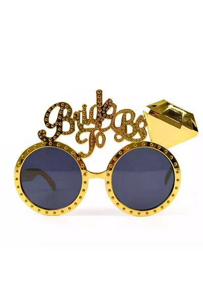NLB TİCARET Gold Color Bride To Be Written Bridal Glasses 15x10 Cm