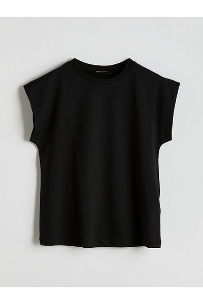 LC Waikiki Lcw Comfort Black Crew Neck Women's T-Shirt