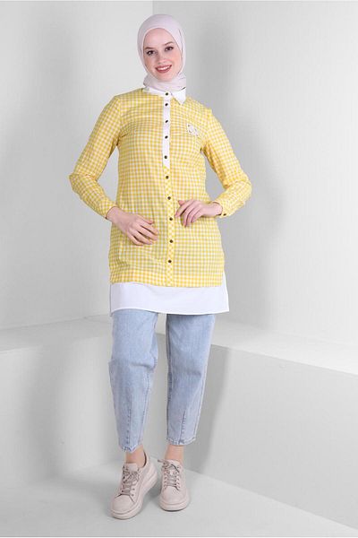 Alvina GINGER PATTERNED BUTTONED TUNIC 43644