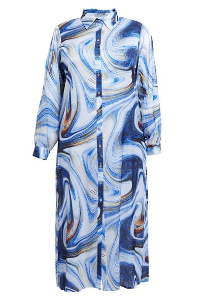 Alvina Patterned Satin Tunic - Plus Size 20522