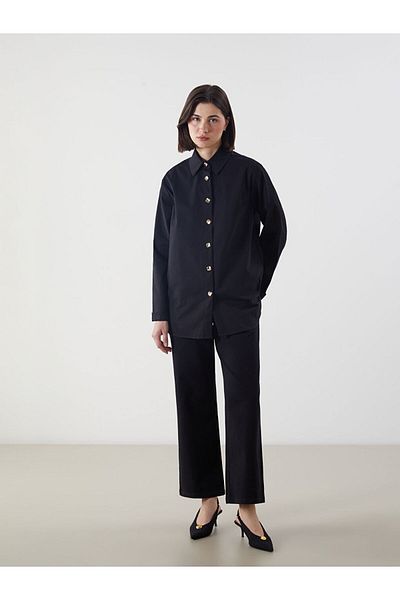 LC Waikiki Γυναικείο παντελόνι LCW Modest Μαύρο Loose Fit