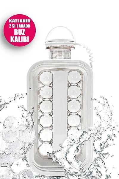 Rosemor Folding Ice Cube Mold and Beverage Bottle Practical Portable