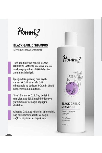 Homm Bitkisel HOMM LIFE 400 ML Black Garlic Shampoo