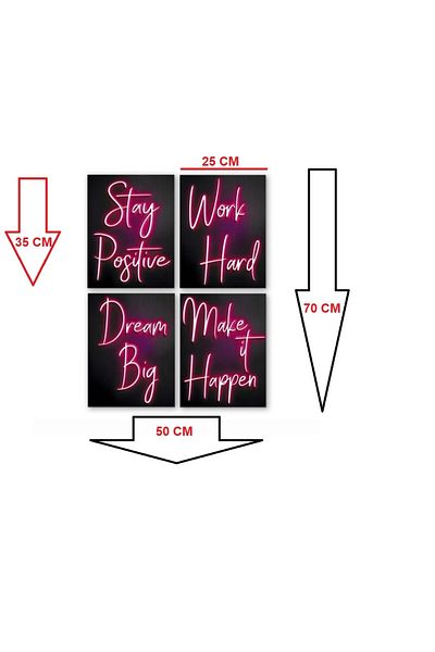 Vision A set of 4 pieces of canvas paintings stretched on a wooden frame,ready to hang,25*35 cm for each
