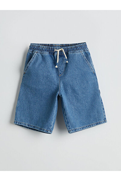 LC Waikiki شورت جينز للأولاد من LCW Kids Indigo مع خصر مطاطي