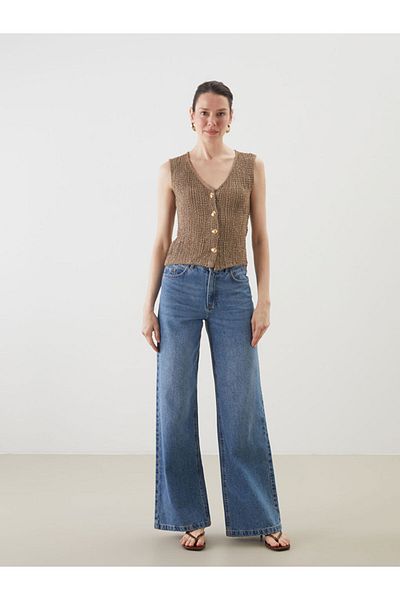 LC Waikiki V-Neck Textured Women's Vest