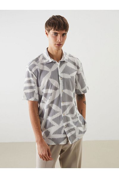 LC Waikiki Lcw Vision Regular Fit Short Sleeve Patterned Men's Shirt