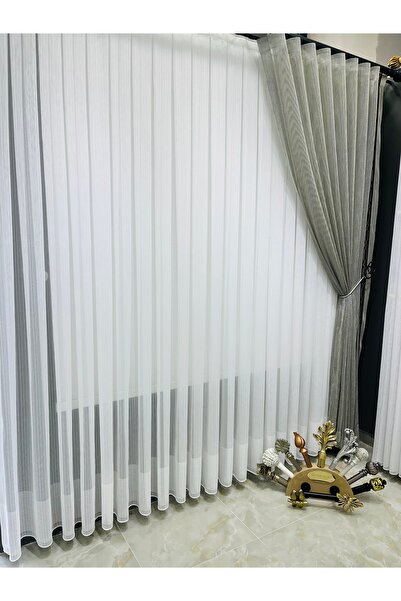 AleynaHome Natural Border - Non-Instilling Tulle Curtain, Dense Pleat