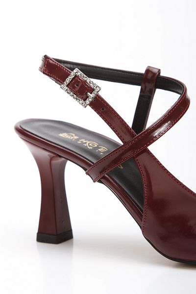 MFT AYAKKABI Patent Leather Pointed Toe 7 cm Heeled Summer Shoes