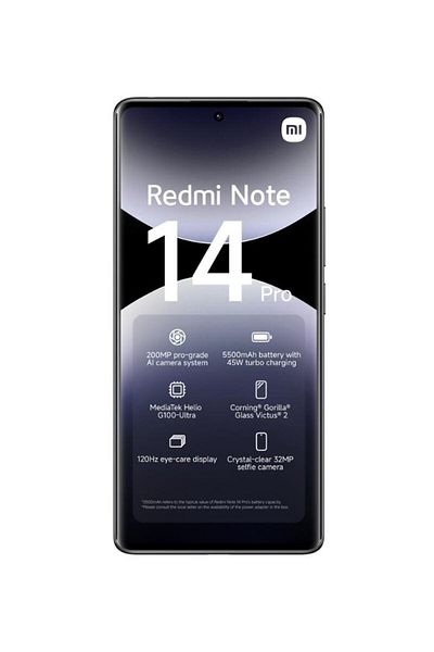 Xiaomi Telefon Mobil Xiaomi Redmi Note 14 Pro 4G, AMOLED 6.67", 8GB RAM, 256GB, Triple Camera, Black