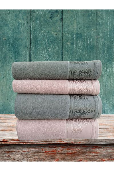 Fiesta VIP Jacquard Σετ Μπάνιου 4 τεμαχίων 2 τεμάχια 50x90 cm 2 τεμάχια 90x150 cm
