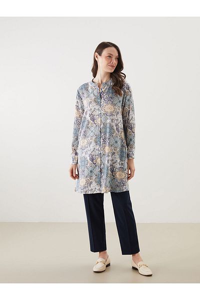LC Waikiki New Season Dominant Collar Patterned Women's Shirt Tunic - S5Mr76Z8