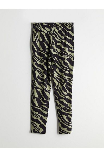 LC Waikiki Lcwaikiki Classic Khaki Elastic Waist Patterned Women's Trousers