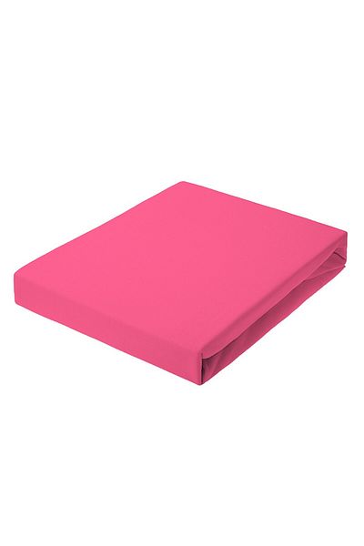 Kotonia Home Bed Cover With Elastic - Knit, 100% Cotton, Fuchsia, 100×200 20 Cm