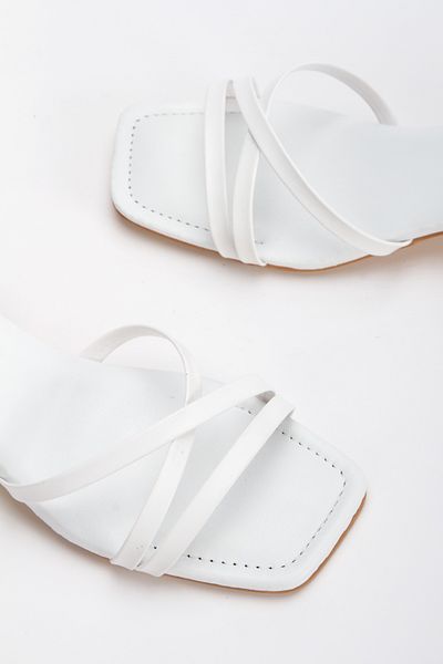 MFT AYAKKABI Women's White Short Heeled Casual Shoes