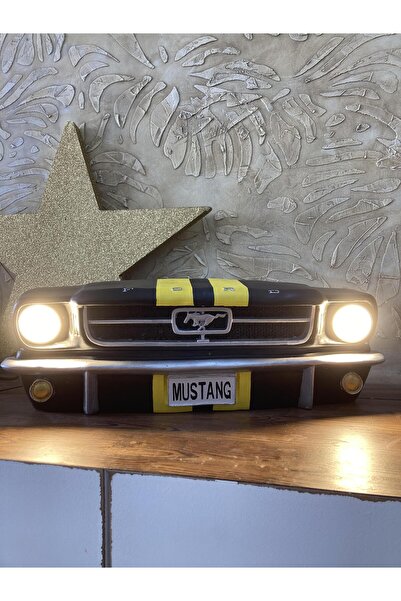 wowocraft Işıklı Mastang Duvar Obje Araba Siyah Sarı