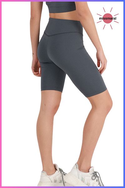 missmaral Γυναικείο σορτς κολάν Anthracite High Waist Recovery Sports Biker Κοντό κολάν κατάδυσης ύφασμα 11070