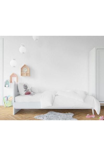 Kotonia Home Lenjerie patut 3 piese Kotonia Home Bebe, Ranforce, 100% bumbac, Alb