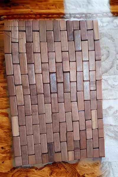 FORSEİ LUCA Bamboo Wooden Table Mat - Pan and Teapot 43X17 Breakfast Mat